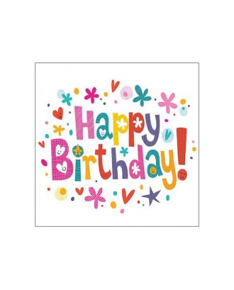 Servetele de masa, 20 buc, 33x33 cm, Happy Birthday - AMBIENTE